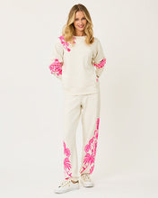 Load image into Gallery viewer, 30&quot; Silvie Embroidered Jogger - Coconut Safari Social Embroidery Pant
