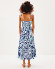 Load image into Gallery viewer, Zanna Cotton Midi Dress - Sapphire Pool Summer Shorelines
