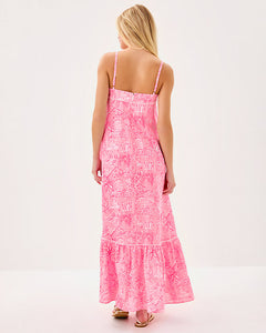 Rozalie Linen Maxi Dress - Conch Shell Pink Pennys Playground