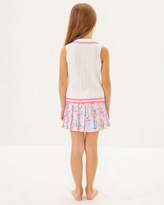 Girls Mini Suzette Sweater Tank - Resort White