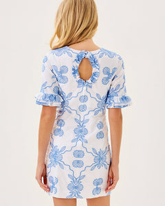 Fiesta Dress - Sunwashed Blue Al Fresco Dot Embroidery