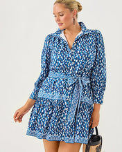 Load image into Gallery viewer, Drena Dress - Starlight Navy Youre An Animal Engineered Woven Dress
