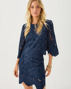 Debra Lace Skirt -  Low Tide Navy Sway With Me Scalloped Lace
