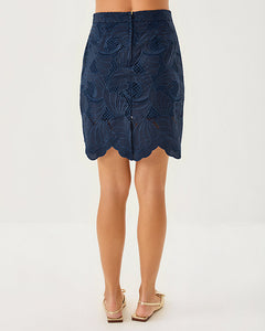Debra Lace Skirt -  Low Tide Navy Sway With Me Scalloped Lace