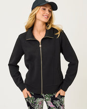 Load image into Gallery viewer, Eleni Zip-Up Jacket - Noir Butterfly Quilted Knit
