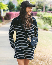 Load image into Gallery viewer, Corvaya Terry Pullover - Noir Legacy Stripe
