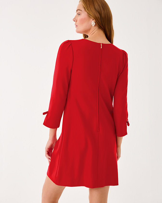 Leyland 3/4 Sleeve Shift Dress - Cranberry Red – The Islands