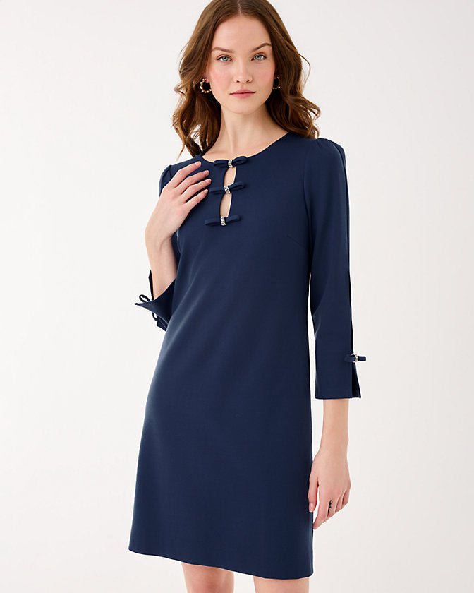 Leyland 3/4 Sleeve Shift Dress - Low Tide Navy