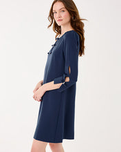 Load image into Gallery viewer, Leyland 3/4 Sleeve Shift Dress - Low Tide Navy
