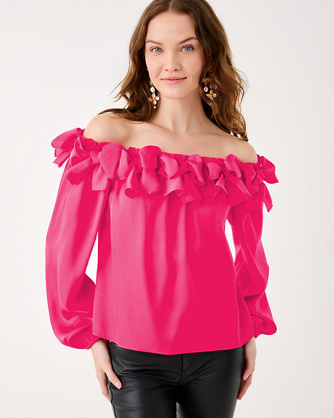 Analea Off-the-Shoulder Top - Sun Shell Pink