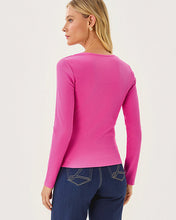 Load image into Gallery viewer, Beaty Long Sleeve Square Neck Knit Top - Parigi Pink
