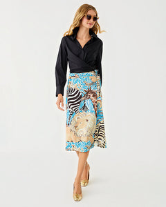 Dustin Midi Skirt - Breezy Aqua Oversized Lillys Zoo