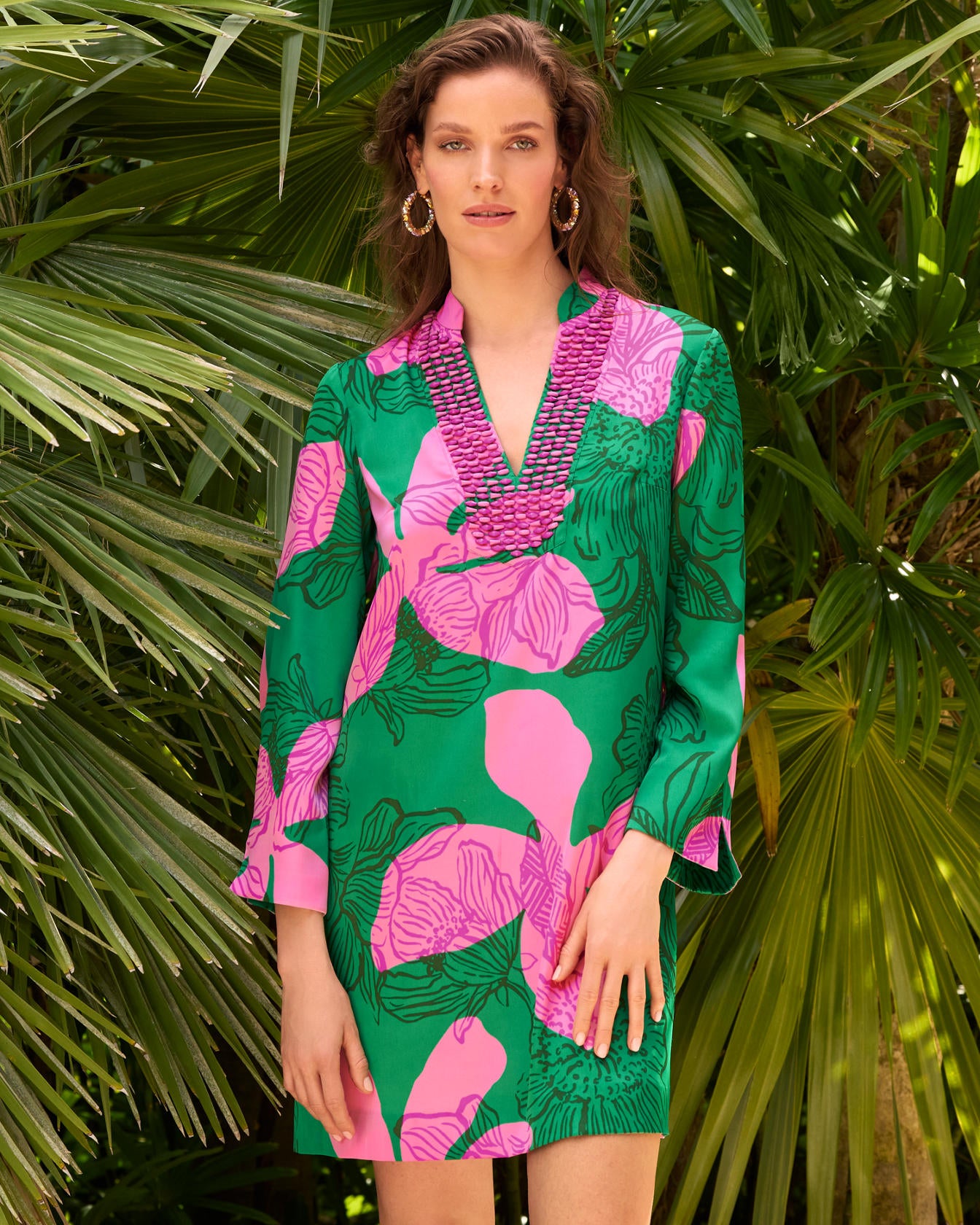 Irella Caftan Dress - Kitts Green Oversized Sunset Shadows Irella Caftan Dress - Kitts Green Oversized Sunset Shadows