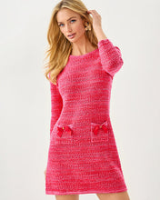 Load image into Gallery viewer, Rhysa 3/4 Sleeve Sweater Dress - Cherry Red Metallic Marl
