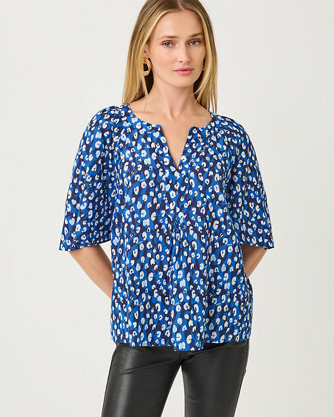 Wilmer Short Sleeve Top - Starlight Navy Youre An Animal