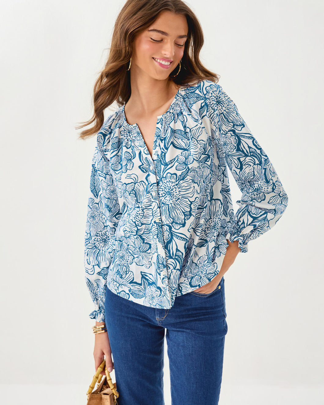 Aldina Button Down Top - Coconut Unforgettable