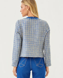 Ascena Boucle Jacket - Tangier Teal Ocean Deep Lurex Boucle