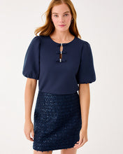 Load image into Gallery viewer, Ethenia Bow Knit Top - Low Tide Navy
