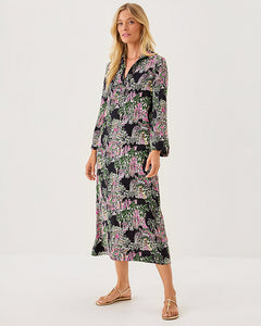 Simona Midi Dress - Onyx Pb Anniversary Toile