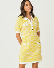 Load image into Gallery viewer, Theodorah Polo Sweater Dress - Estelle Yellow Metallic Marl
