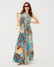 Load image into Gallery viewer, Marria Stretch Maxi Shirtdress - Breezy Aqua Oversized Lillys Zoo
