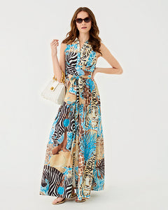 Marria Stretch Maxi Shirtdress - Breezy Aqua Oversized Lillys Zoo