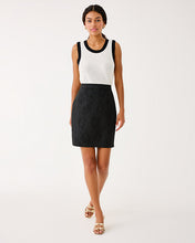 Load image into Gallery viewer, Candee Jacquard Pencil Skirt - Noir Exploded Flower Stretch Jacquard
