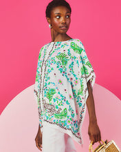 Load image into Gallery viewer, Brittina Caftan Tunic - Resort White Royal Zoo Engineered Tunic
