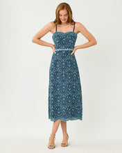 Load image into Gallery viewer, Arlin Eyelet Midi Dress - Starlight Navy X Capri Blue Queen Scallop Eyelet
