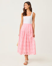 Load image into Gallery viewer, Lissette Eyelet Midi Dress - Conch Shell Pink Spring Showers Eyelet
