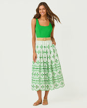 Load image into Gallery viewer, Lissette Eyelet Midi Dress - Putting Green Spring Showers Eyelet

