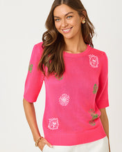 Load image into Gallery viewer, Orton Embroidered Sweater - Cherry Blossom Pink Fleur Embroidery
