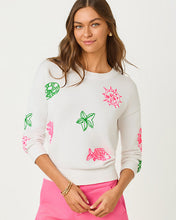 Load image into Gallery viewer, Tensley Embroidered Sweater - Resort White Fleur De Lilly Embroidery
