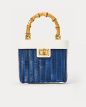 Load image into Gallery viewer, Sienna Top Handle Wicker Bag - Starlight Navy

