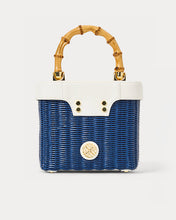 Load image into Gallery viewer, Sienna Top Handle Wicker Bag - Starlight Navy
