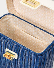 Load image into Gallery viewer, Sienna Top Handle Wicker Bag - Starlight Navy
