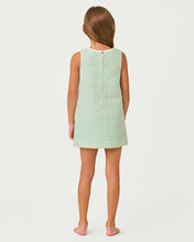 Load image into Gallery viewer, Girls Mini Aria Shift Dress - Capri Blue Fantasy Boucle
