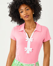 Load image into Gallery viewer, UPF 50+ Luxletic Frida Bow Polo - Conch Shell Pink
