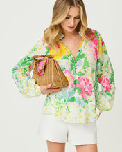 Load image into Gallery viewer, Renisha Long Sleeve Top - Multi Poppy Party Engineered Woven Top
