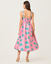 Load image into Gallery viewer, Rissy Midi Dress - Conch Shell Pink Jungle Flower Brocade
