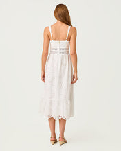 Load image into Gallery viewer, Tiah Eyelet Midi Dress - Resort White Dancing Daisies Eyelet

