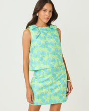Load image into Gallery viewer, Annaleese Sleeveless Top - Capri Blue Tulip Tango Jacquard
