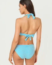 Load image into Gallery viewer, Ketos Bikini Top - Capri Blue Seersucker Stripe
