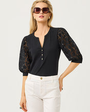Load image into Gallery viewer, Ronson Eyelet Knit Top - Noir
