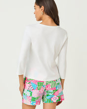 Load image into Gallery viewer, Clairmont 3/4 Sleeve Lace Trimmed Knit Top - Resort White
