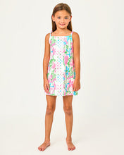 Load image into Gallery viewer, Girls Mini Delores Dress - Resort White Viney Liney
