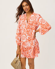 Load image into Gallery viewer, Shaley Tunic Popover Dress - Sunset Orange Budding Romance
