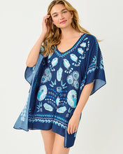 Load image into Gallery viewer, Airsy Caftan Cover-Up - Starlight Navy Shell Shine Engineered Coverup
