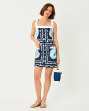 Load image into Gallery viewer, Duffy Shift Dress - Low Tide Navy Shell Shine Engineered Knit Shift
