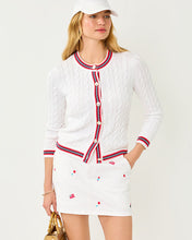 Load image into Gallery viewer, Colette Denim Skort - Resort White Its A 250th Celebration Embroidery
